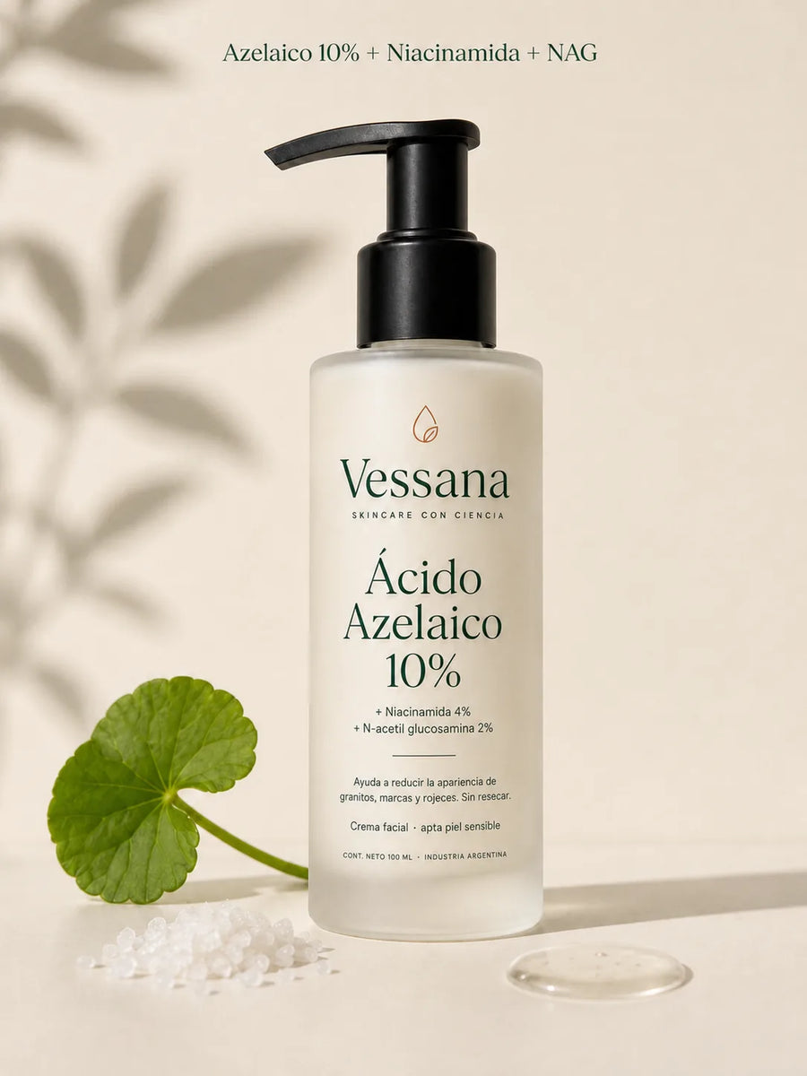 Ingredientes de la fórmula de Vessana junto al frasco